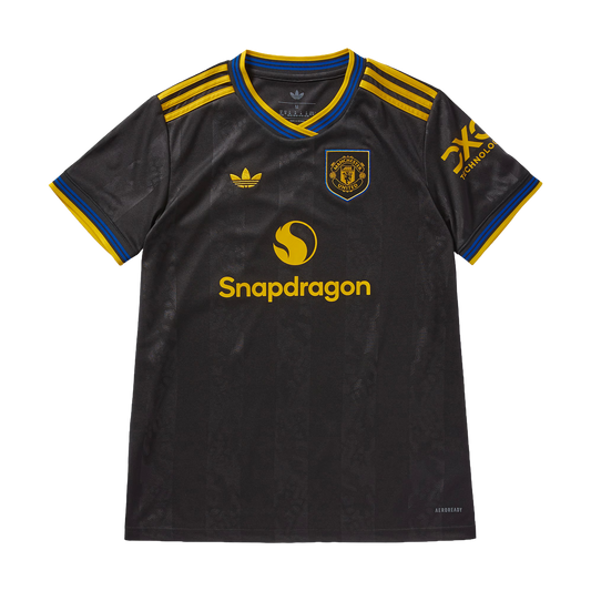 Camisa Manchester United II 25/26 Torcedor - Preta e Dourada